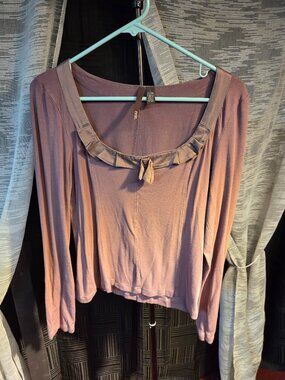 Evie Womens Top Ruffle Blouse Size L